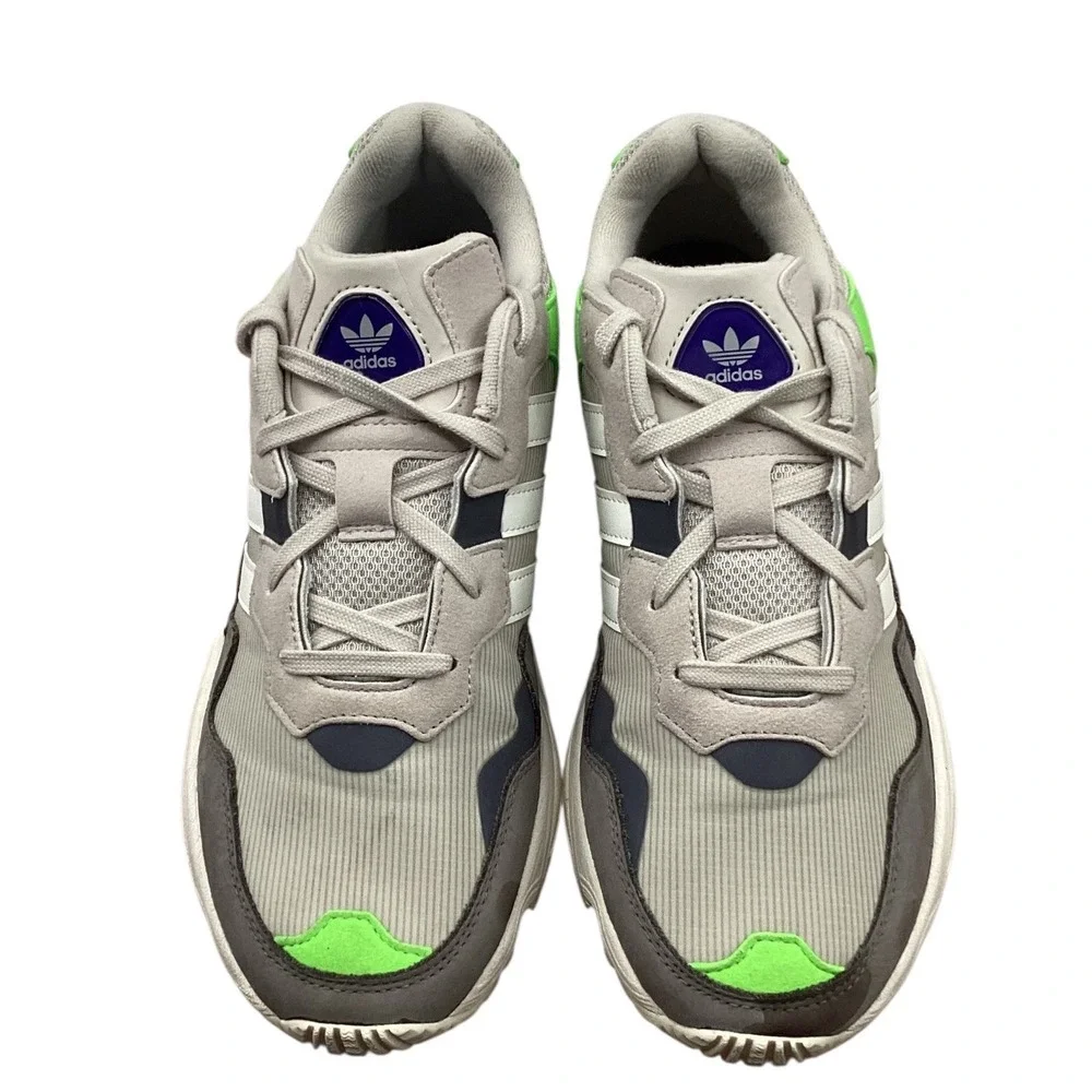 Adidas Yung-96 Mens Grey Crystal White Shock‎ Lime Sneakers F97177